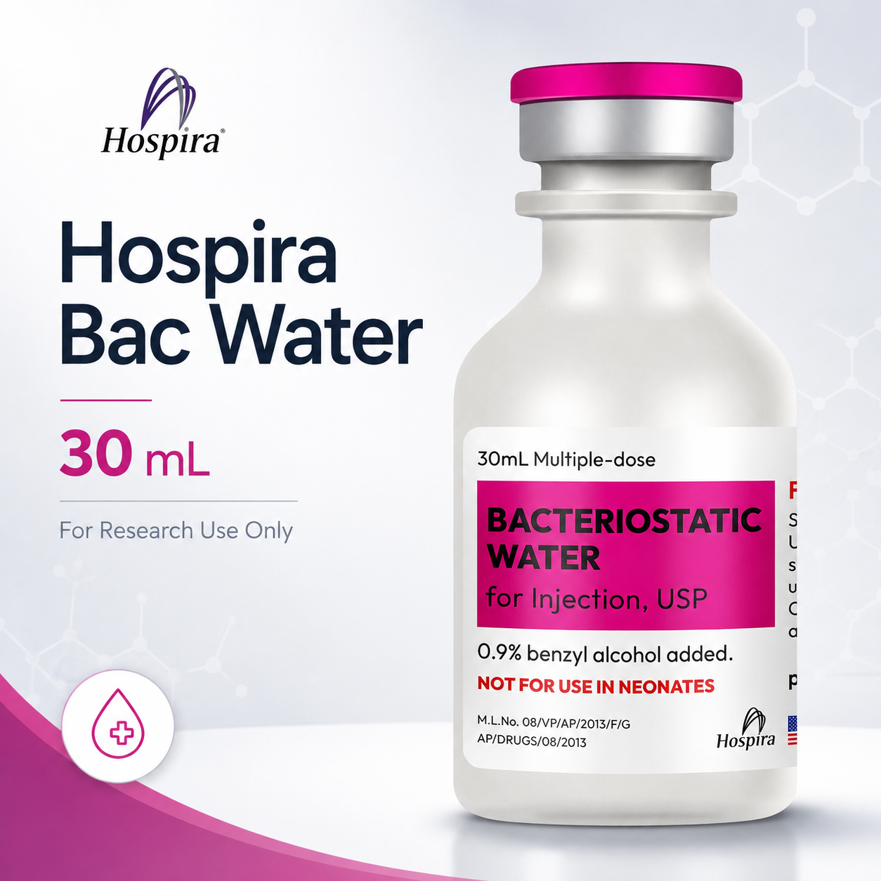 HOSPIRA
Bacteriostatic Water for Injection, USP
30 mL Multi-Dose Vial